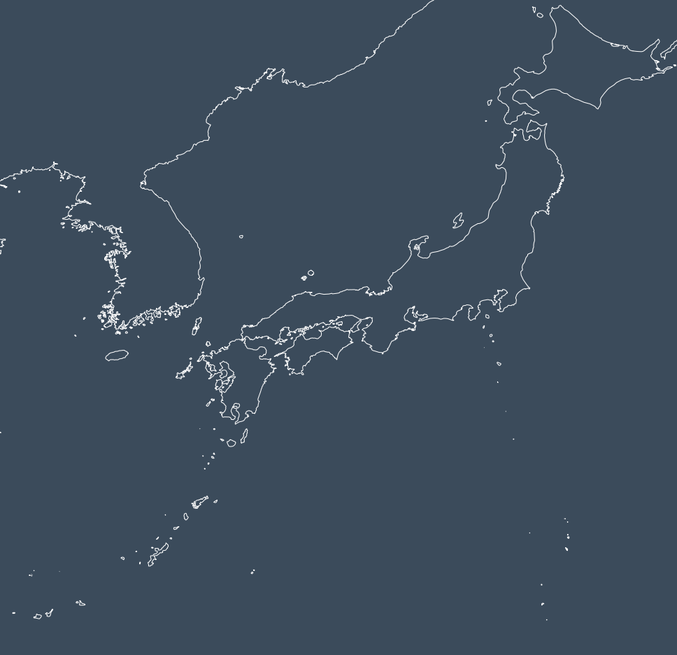 Map of Japan with radar site locations